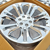 24x10 Chrome - Fits Chevrolete Silverado 1500,  Tahoe, Suburban, Avalanche, Express Van 1500 GMC Sierra K1500, Safari, Savanna Van, Yukon, Denali Cadillac Escalade