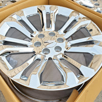 24x10 Chrome - Fits Chevrolete Silverado 1500,  Tahoe, Suburban, Avalanche, Express Van 1500 GMC Sierra K1500, Safari, Savanna Van, Yukon, Denali Cadillac Escalade