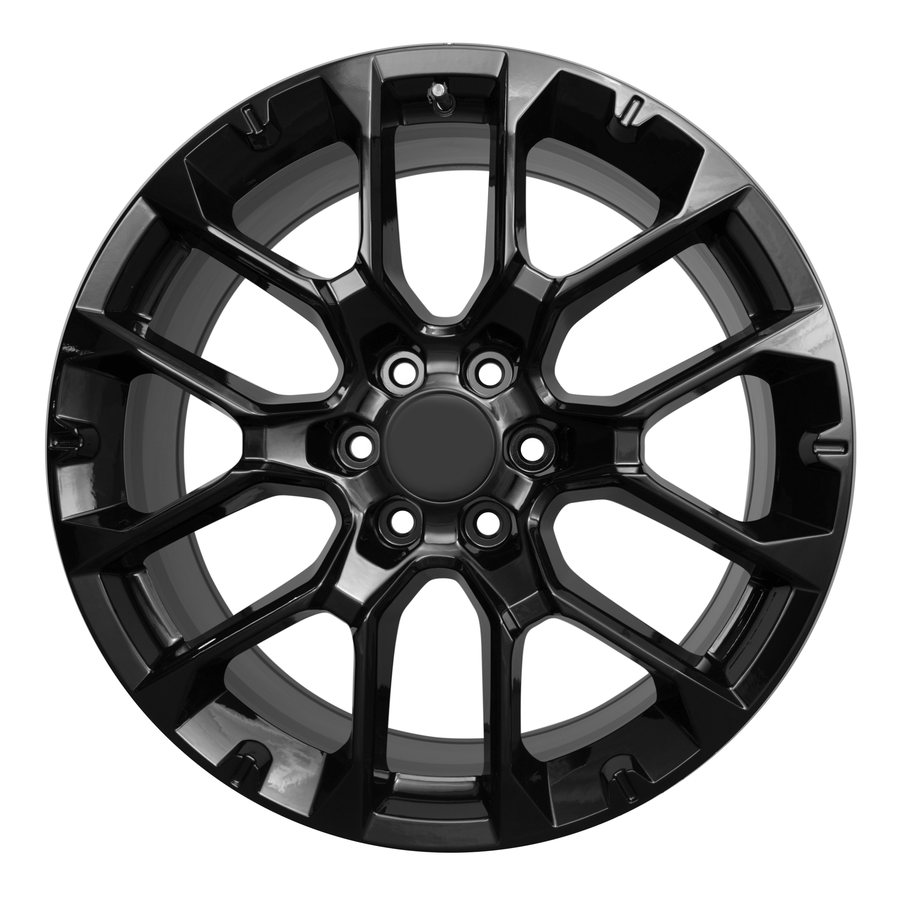 22X9 Gloss Black - Fits Chevrolete Silverado 1500,  Tahoe, Suburban, Avalanche, Express Van 1500 GMC Sierra K1500, Safari, Savanna Van, Yukon, Denali Cadillac Escalade