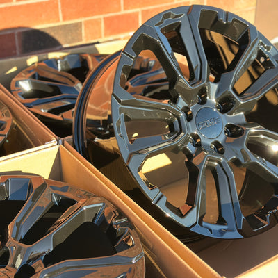 22X9 Gloss Black - Fits Chevrolete Silverado 1500,  Tahoe, Suburban, Avalanche, Express Van 1500 GMC Sierra K1500, Safari, Savanna Van, Yukon, Denali Cadillac Escalade