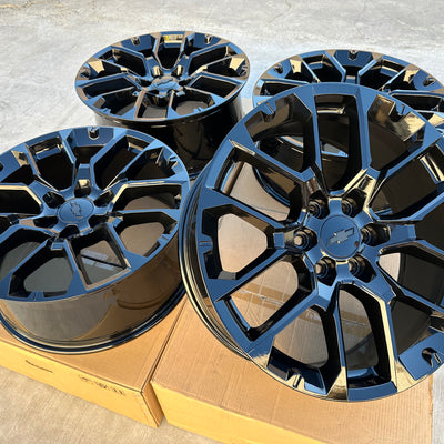 22X9 Gloss Black - Fits Chevrolete Silverado 1500,  Tahoe, Suburban, Avalanche, Express Van 1500 GMC Sierra K1500, Safari, Savanna Van, Yukon, Denali Cadillac Escalade