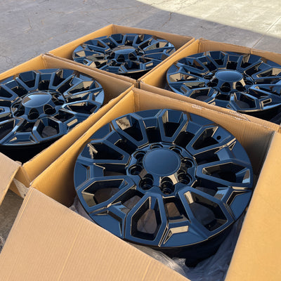 22X8.5 Gloss Black Wheels - Fits Chevrolet Rims 2500 3500  Silverado HD