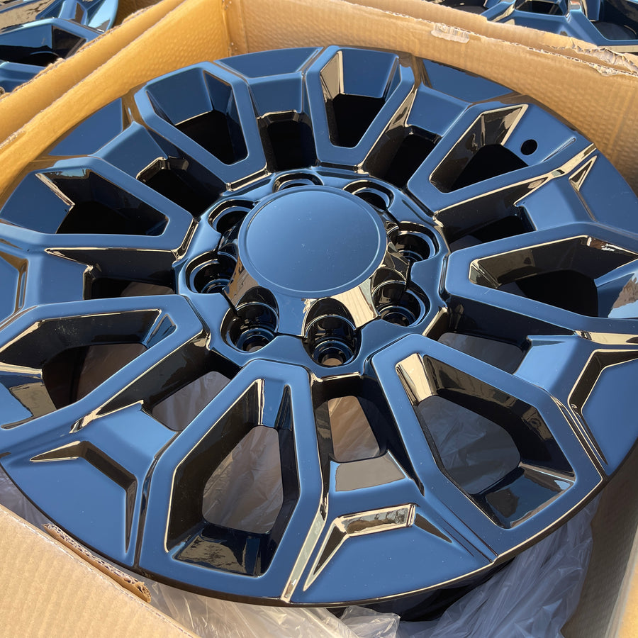 22X8.5 Gloss Black Wheels - Fits Chevrolet Rims 2500 3500  Silverado HD