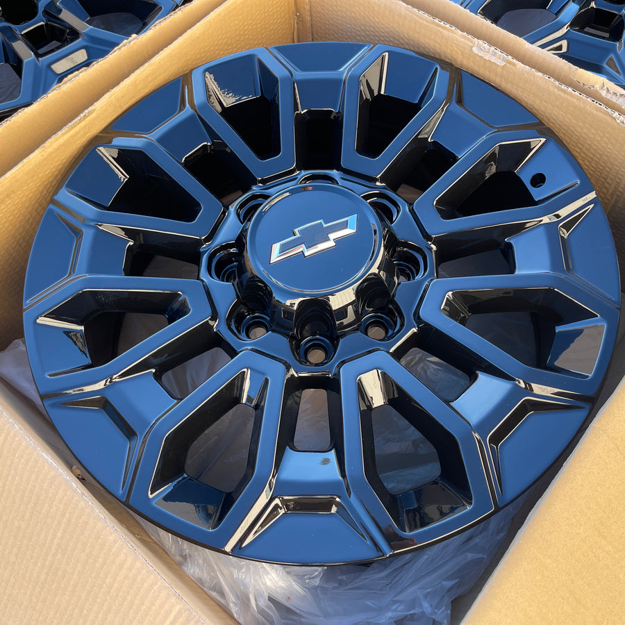22X8.5 Gloss Black Wheels - Fits Chevrolet Rims 2500 3500  Silverado HD