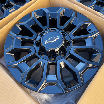 22X8.5 Gloss Black Wheels - Fits Chevrolet Rims 2500 3500  Silverado HD