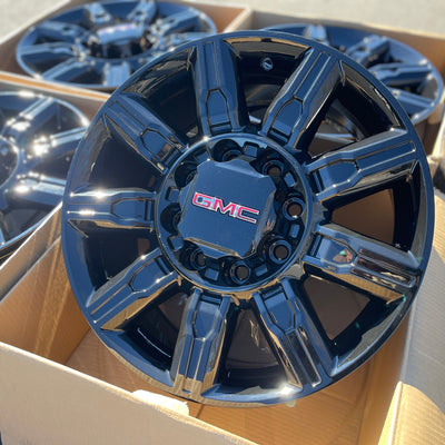 20X8.5 Gloss Black Wheels - Fits Chevrolet Rims 2500 3500  Silverado HD
