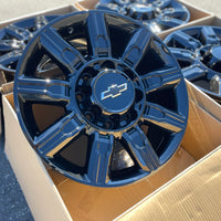 20X8.5 Gloss Black Wheels - Fits Chevrolet Rims 2500 3500  Silverado HD