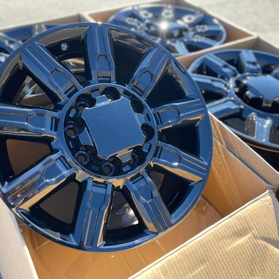 20X8.5 Gloss Black Wheels - Fits Chevrolet Rims 2500 3500  Silverado HD