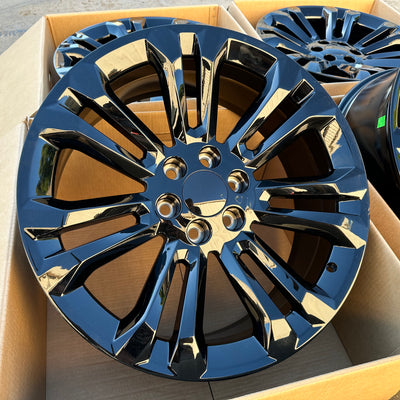 24X10 Gloss Black - Fits Chevrolete Silverado 1500,  Tahoe, Suburban, Avalanche, Express Van 1500 GMC Sierra K1500, Safari, Savanna Van, Yukon, Denali Cadillac Escalade
