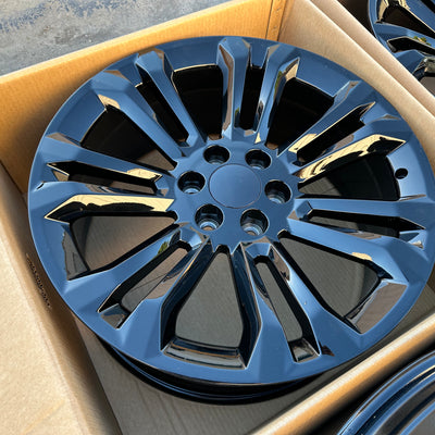 24X10 Gloss Black - Fits Chevrolete Silverado 1500,  Tahoe, Suburban, Avalanche, Express Van 1500 GMC Sierra K1500, Safari, Savanna Van, Yukon, Denali Cadillac Escalade