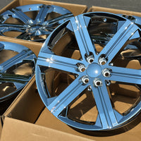 24X10 Chrome - Fits Chevrolete Silverado 1500,  Tahoe, Suburban, Avalanche, Express Van 1500 GMC Sierra K1500, Safari, Savanna Van, Yukon, Denali Cadillac Escalade