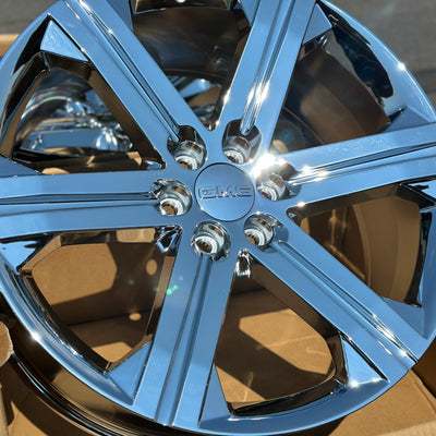 24X10 Chrome - Fits Chevrolete Silverado 1500,  Tahoe, Suburban, Avalanche, Express Van 1500 GMC Sierra K1500, Safari, Savanna Van, Yukon, Denali Cadillac Escalade
