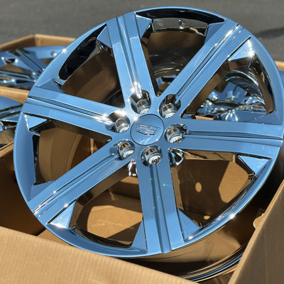 24X10 Chrome - Fits Chevrolete Silverado 1500,  Tahoe, Suburban, Avalanche, Express Van 1500 GMC Sierra K1500, Safari, Savanna Van, Yukon, Denali Cadillac Escalade