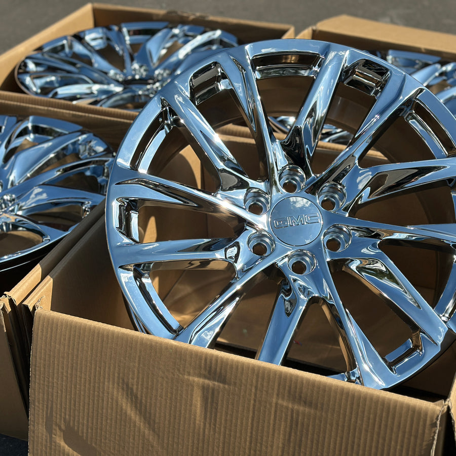 22X9.0 Chrome - Fits Chevrolete Silverado 1500,  Tahoe, Suburban, Avalanche, Express Van 1500 GMC Sierra K1500, Safari, Savanna Van, Yukon, Denali Cadillac Escalade
