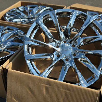 22X9.0 Chrome - Fits Chevrolete Silverado 1500,  Tahoe, Suburban, Avalanche, Express Van 1500 GMC Sierra K1500, Safari, Savanna Van, Yukon, Denali Cadillac Escalade