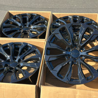 22X9.0 Gloss Black - Fits Chevrolete Silverado 1500,  Tahoe, Suburban, Avalanche, Express Van 1500 GMC Sierra K1500, Safari, Savanna Van, Yukon, Denali Cadillac Escalade